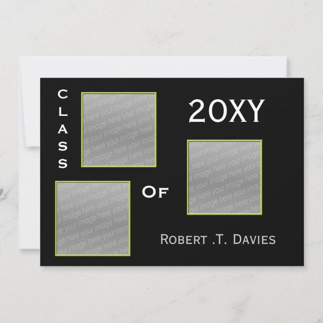 Convite para fotos multicamadas de Graduação Verde (Frente)