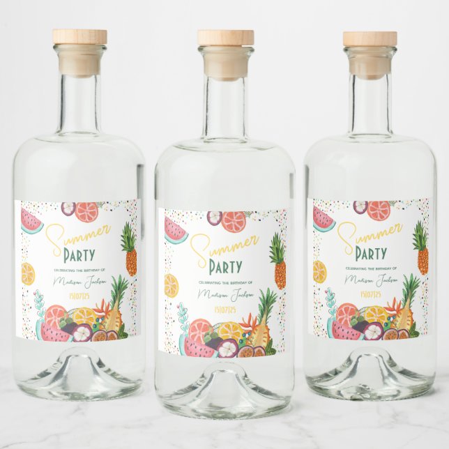 Convite para fruta tropical amarela da festa de ve (Garrafas)