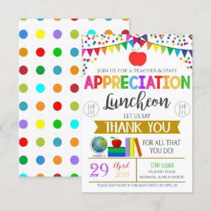 Convite para Funcionarios de Apreciação de Profe