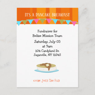 Convite para Fundraiser de café da manhã de Pancak