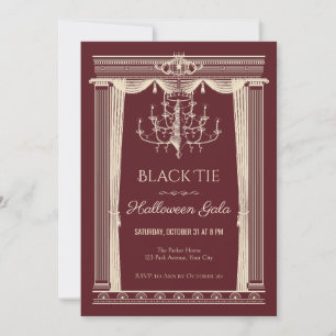 Convite para Gala de Halloween com Lustre de Grava