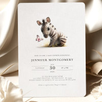 Convite para Garota Rosa Chá de fraldas Zebra