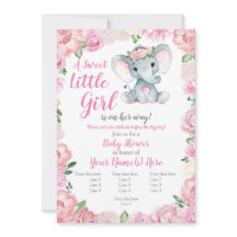 Convite para garotas elefantes, rosa rusticida, ro
