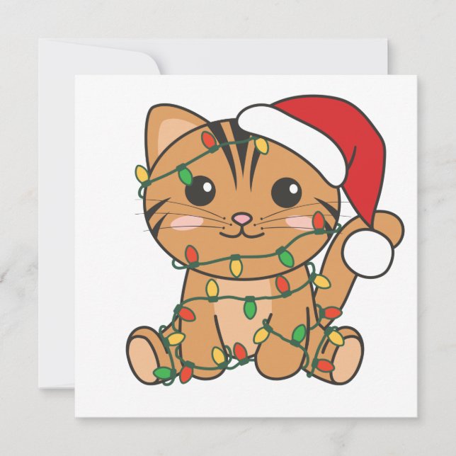 Convite Para Gatos De Natal Para Animais De Invern (Frente)