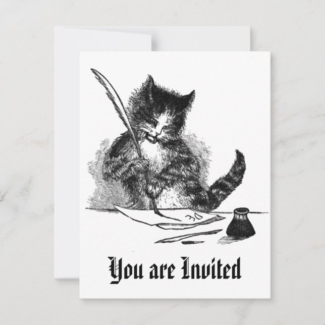 Convite Para Gatos Vintage (Frente)