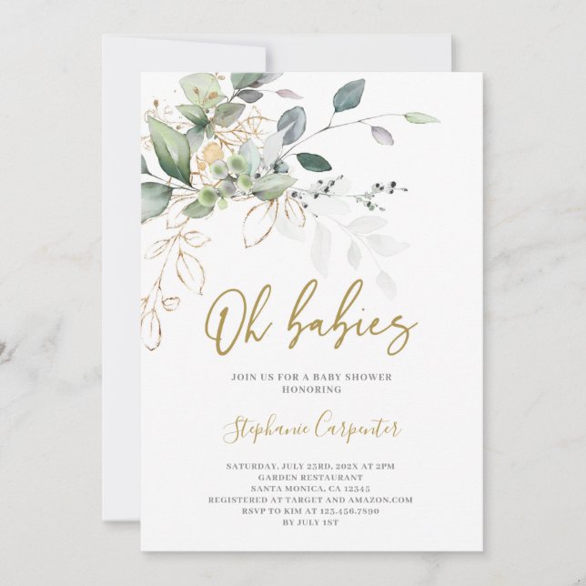 Convite para gêmeos verdes (Frente)