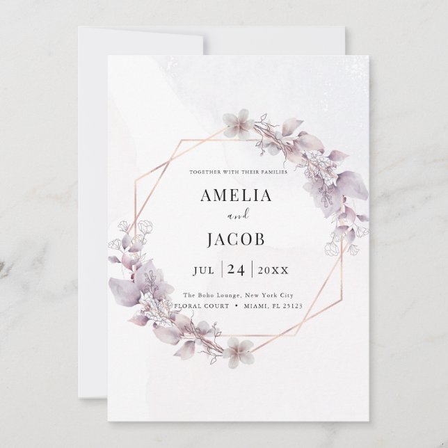 Convite para geometria verde moderna (Frente)