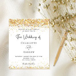 Convite para glândula de ouro branco de casamento