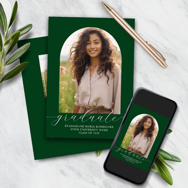 Convite para graduação 2 Fotos Arch Verde (Criador carregado)