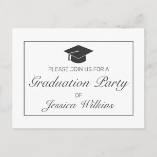 Convite para graduação Branco minimalista modern