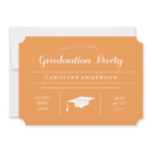 Convite para Graduação Chic Moderna Laranja