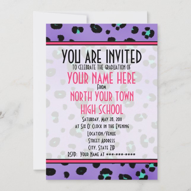 Convite para graduação - Classe de 2011 Purple (Frente)