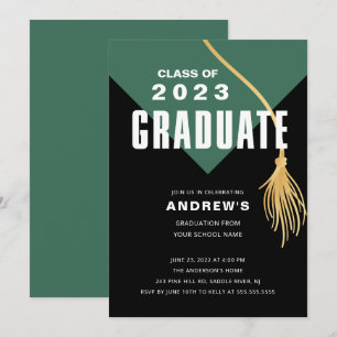 Convite para Graduação de Bonés Verdes Modernos