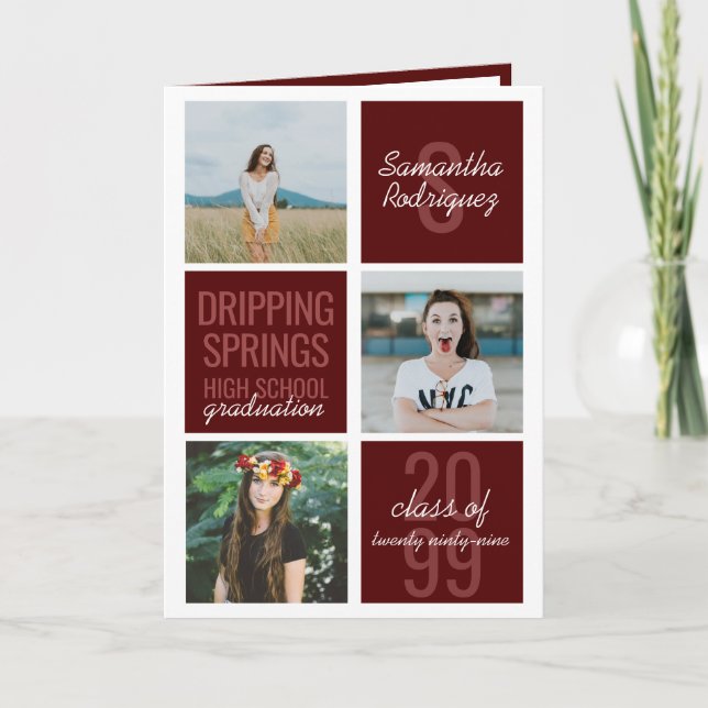 Convite para Graduação de Caixas Diversas Maroon 4 (Frente)