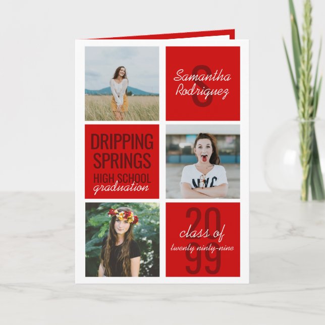 Convite para Graduação de Caixas Diversas Vermelha (Frente)