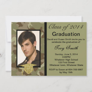 Convite para Graduação de Camuflagem de Foto