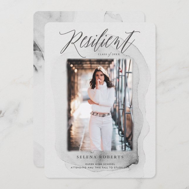 Convite para Graduação de Classe Resiliente (Frente/Verso)