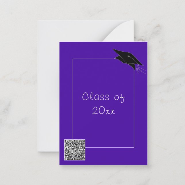 Convite para Graduação de Código QR Escolha Cores (Verso)