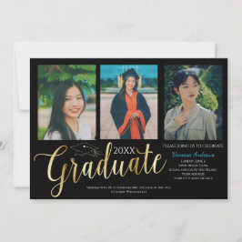 Convite para Graduação de Colagem de Fotos de Grad