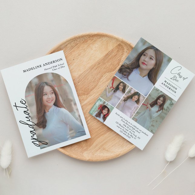 Convite para Graduação de Colagem de Fotos em Arco (Criador carregado)