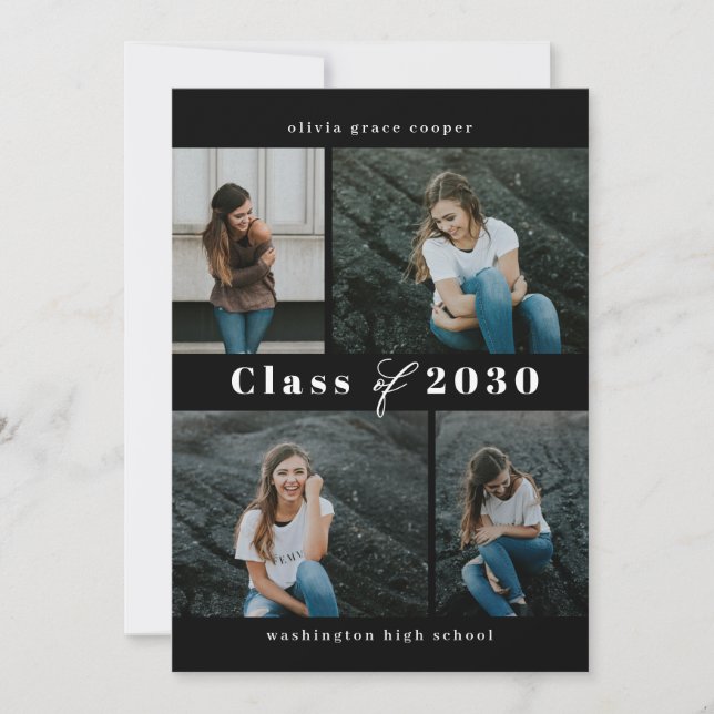 Convite para Graduação de Colagem EDITABLE de Cola (Frente)