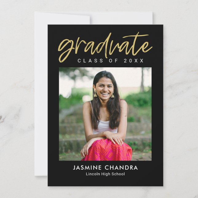 Convite para Graduação de Cor Editável, Notavelmen (Frente)