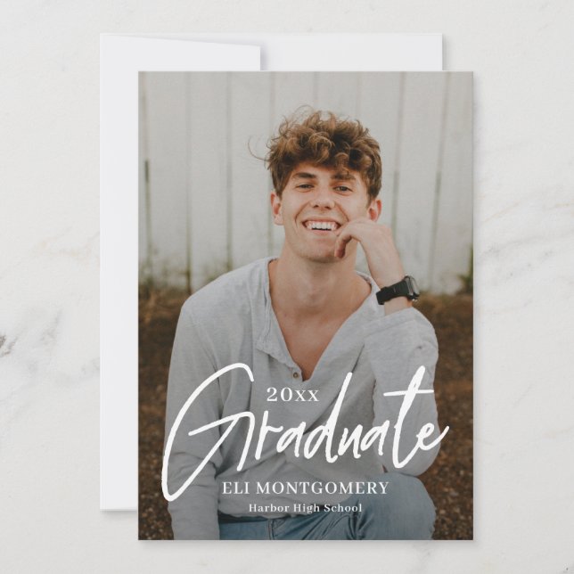 Convite para Graduação de Cor Editável por Palavra (Frente)