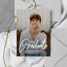 Convite para Graduação de Cor Editável por Palavra