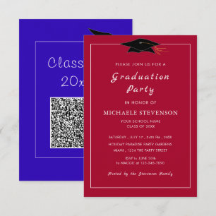 Convite para Graduação de Cores e Código QR Person