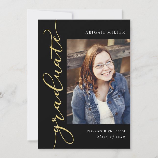 Convite para Graduação de Cores Editável Lado Escr (Frente)