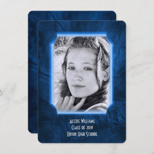 Convite para Graduação de Couro Azul