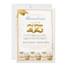 Convite para graduação de Cupcakes e Bonés 2025