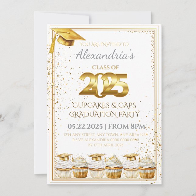 Convite para graduação de Cupcakes e Bonés 2025 (Frente)