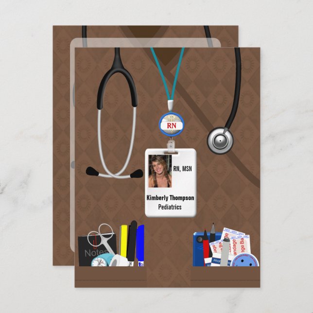 Convite para Graduação de Enfermagem em Browns (Frente/Verso)