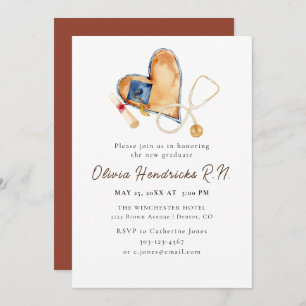 Convite para Graduação de Enfermagem por Estetoscó