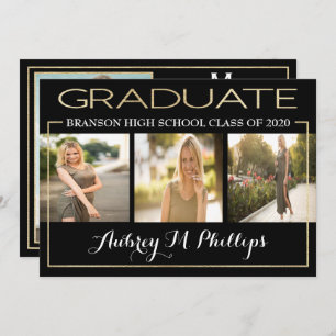 Convite Para Graduação De Folha De Ouro