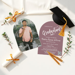 Convite para Graduação de Foto em Arco Roxo Dusty