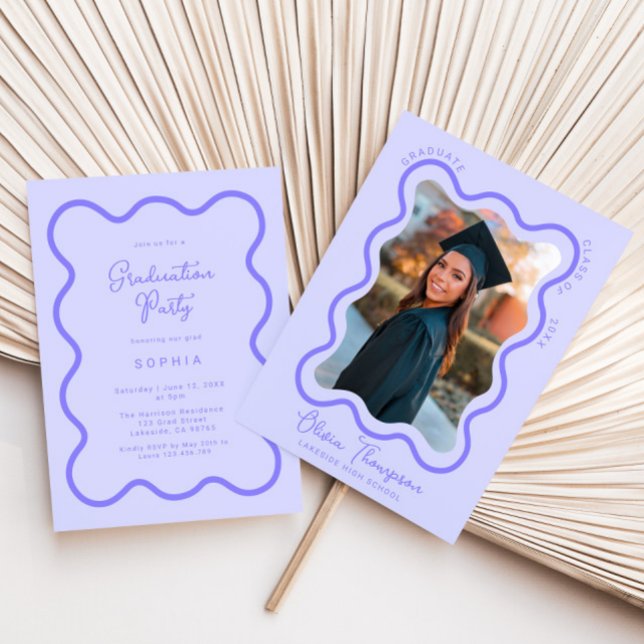 Convite para Graduação de Foto por Onda de lavanda (Criador carregado)