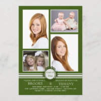 Convite para Graduação de Fotografias Pin Stripe Q