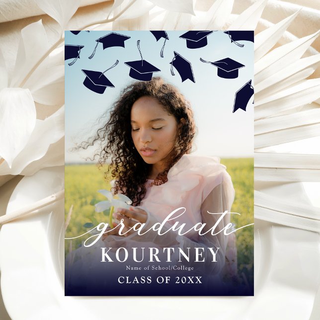 Convite para Graduação de Fotos Azul de Marinho El (Criador carregado)