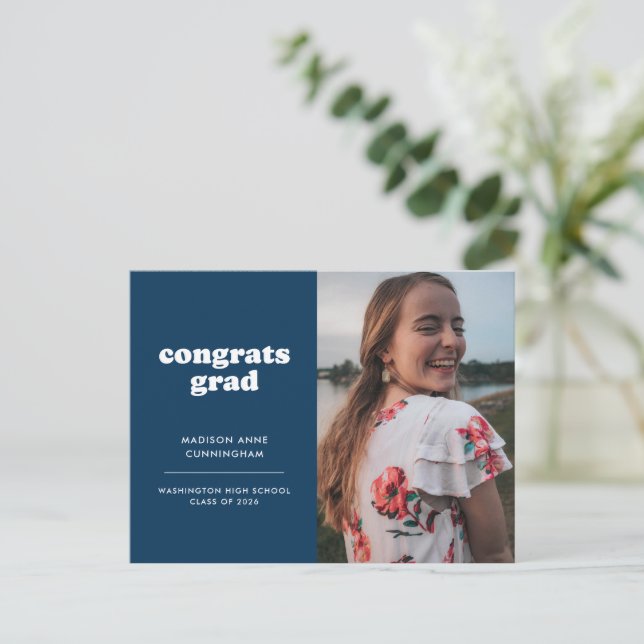 Convite para Graduação de Fotos de Formando de Par (Em pé/Frente)