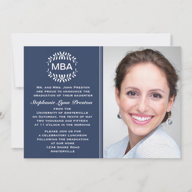 Convite para graduação de fotos de Laurel Branches (Frente)