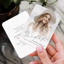 Convite para Graduação de Fotos de Script de Chic