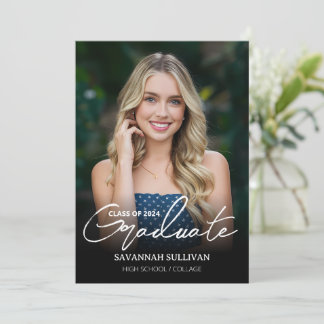 Convite para Graduação de Fotos de Script de forma