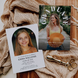 Convite para Graduação de Fotos de Script Elegante