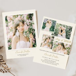 Convite para Graduação de Fotos Elegante Clássica