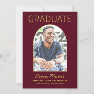 Convite para Graduação de Fotos em Arch Dourado Ma