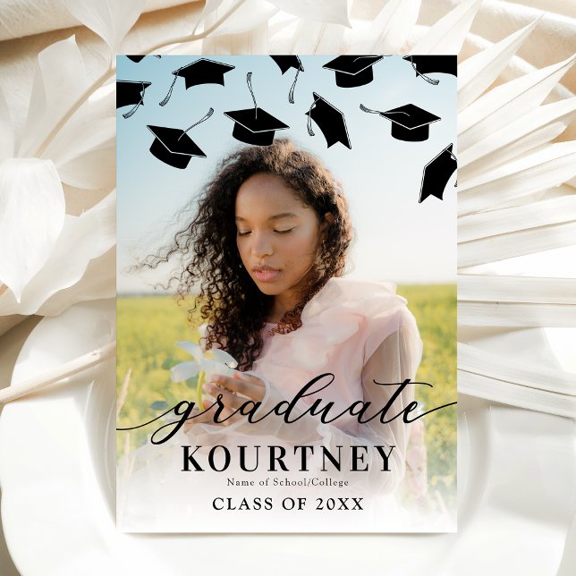 Convite para Graduação de Fotos em Branco Simples  (Criador carregado)