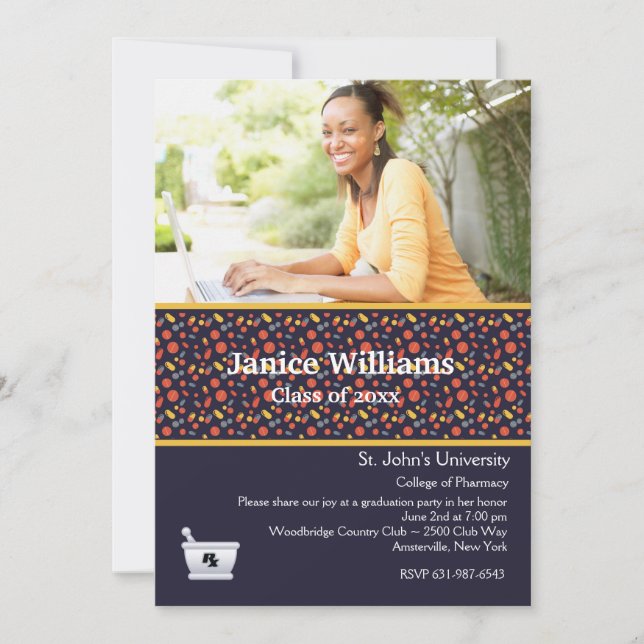 Convite para Graduação de Fotos em Farmacovigilânc (Frente)