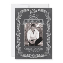 Convite para Graduação de Fotos em Quadro Chalkboa